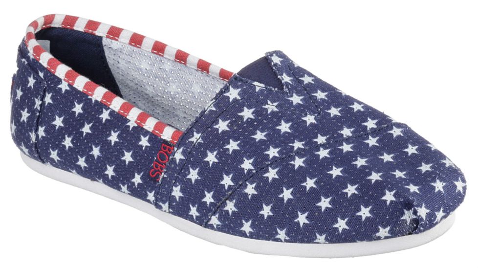 Skechers Bobs Plush Summer Sunset Casual Shoe - Women's-Navy/White-Medium-5