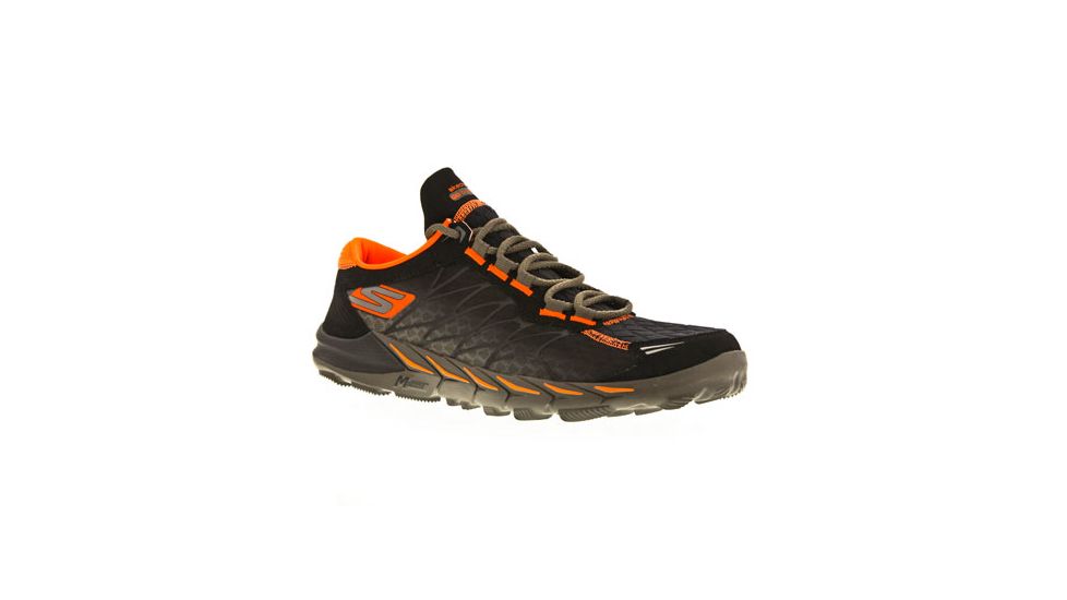 Skechers GObionic Trail Running Shoe - Men's-Black/Orange-Medium-8 US