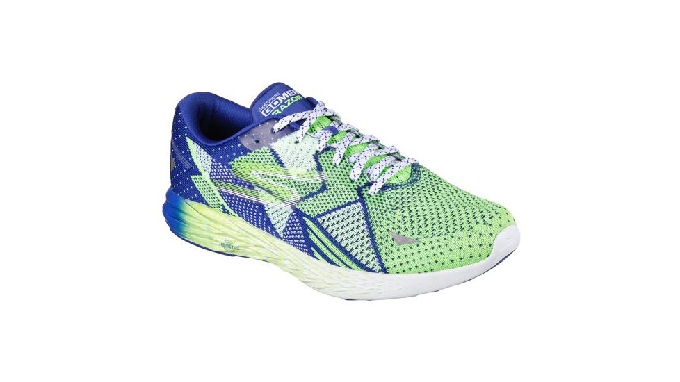 Skechers GoMeb Razor Road Running Shoe - Men's-Green/Blue-Medium-12