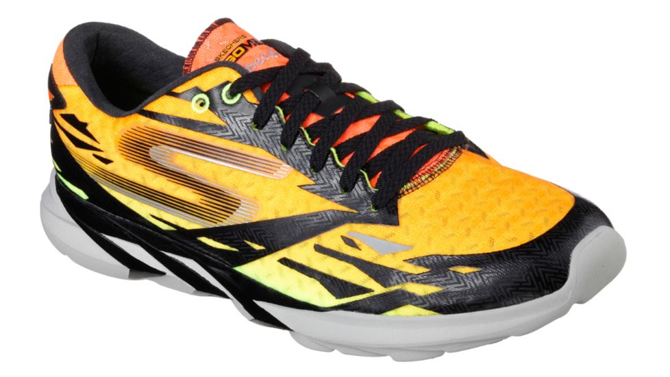 Skechers GoMeb Speed 3 Road Running Shoe - Mens-Black/Orange-Medium-11.5 US