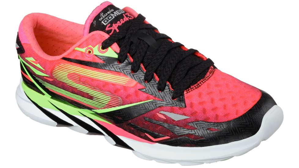 Skechers GoMeb Speed 3 Road Running Shoe - Womens-Black/Pink-Medium-11