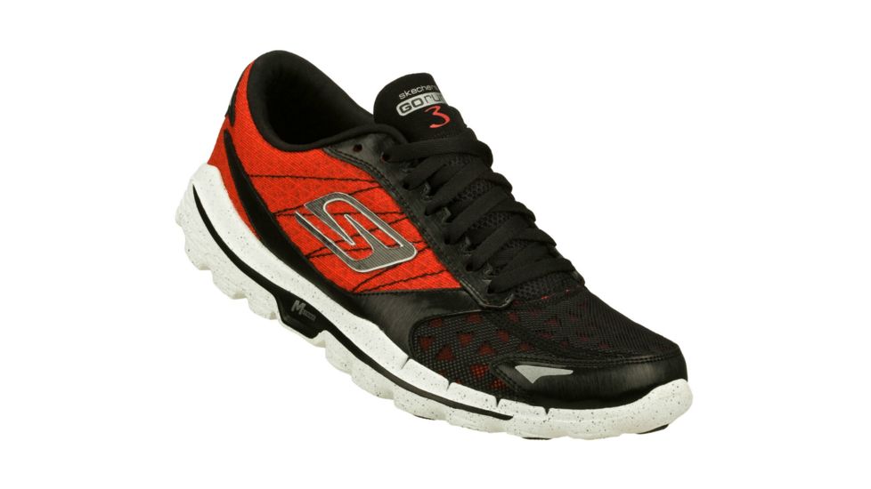 Skechers GOrun 3 Road Running Shoe - Men's-Black/Red-Medium-7 US