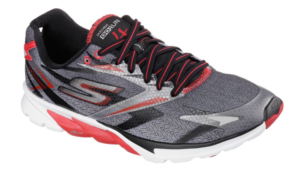Skechers GOrun 4 Road Running Shoe - Men's-Black/Red-Medium-12 US