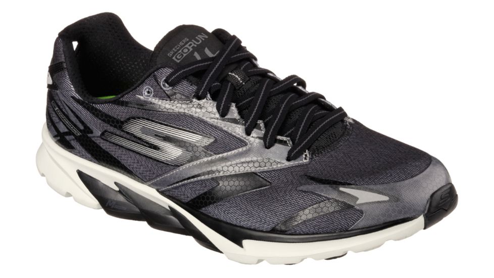 Skechers GOrun 4 Road Running Shoe - Men's-Black/White-Medium-9.5 US