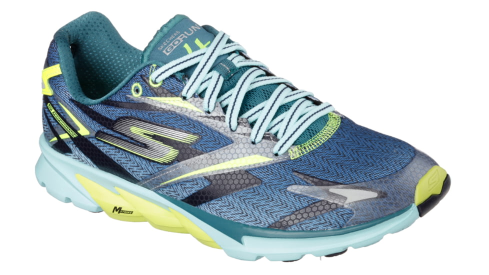 Skechers GOrun 4 Road Running Shoe - Men's-Navy/Lime-Medium-13 US