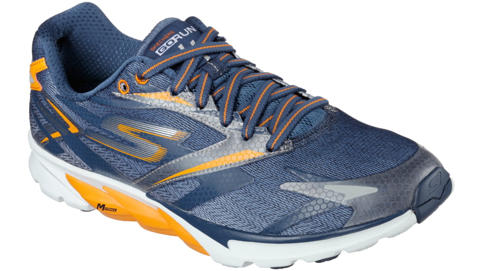 Skechers GOrun 4 Road Running Shoe - Men's-Navy/Orange-Medium-13