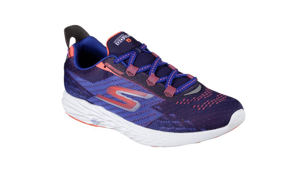 Skechers GoRun 5 Road Running Shoe-Blue/Orange-Medium-10.5