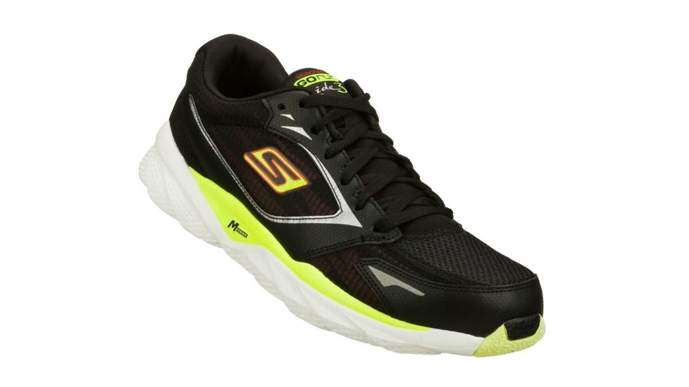 Skechers GOrun Ride 3 Road Running Shoe - Men's-Black/Lime-Medium-10.5 US