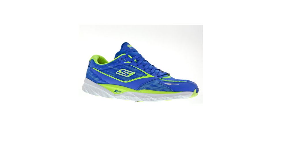 Skechers GOrun Ride 3 Road Running Shoe - Men's-Blue/Lime-Medium-13 US