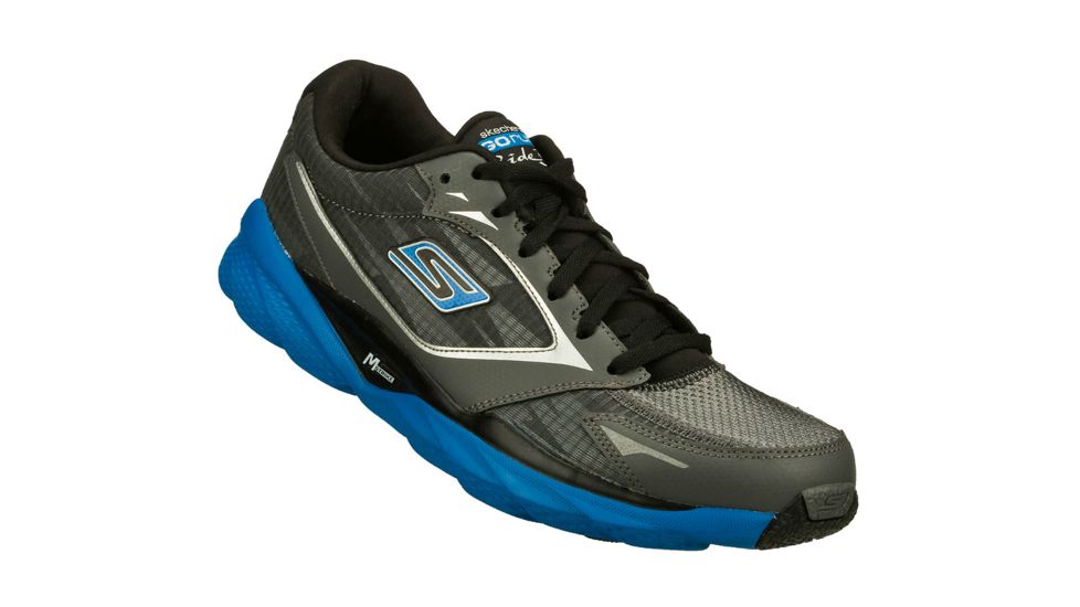 Skechers GOrun Ride 3 Road Running Shoe - Men's-Charcoal/Blue-Medium-13 US