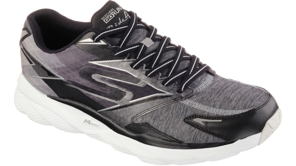 Skechers GOrun Ride 4 Excess Road Running Shoe - Men's-Black/White-Medium-10