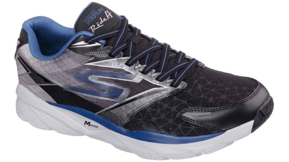 Skechers GOrun Ride 4 Road Running Shoe - Men's-Black/Blue-Medium-8.5