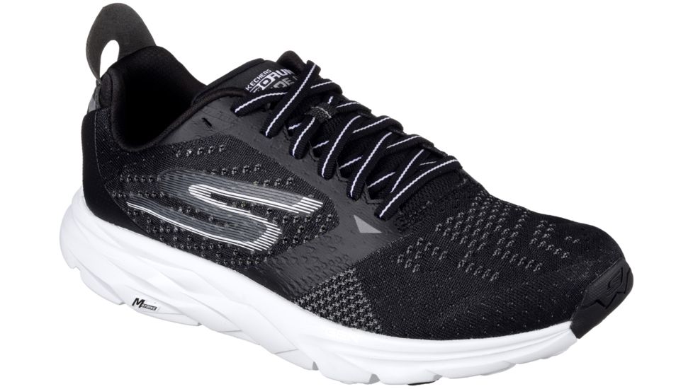 Skechers GoRun Ride 6 Road Running Shoe - Men's -Black/White-Medium-12.5