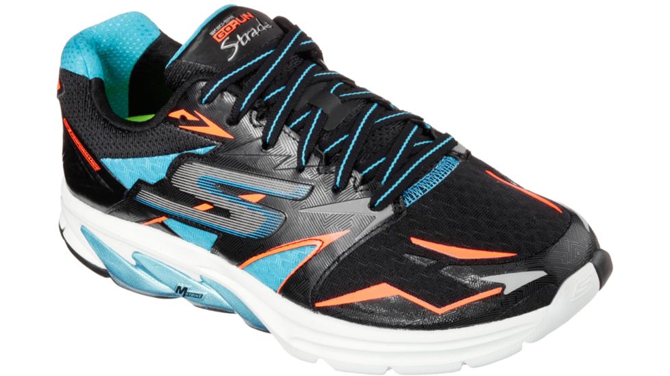 GoRun Strada Road Running Shoe - Mens-Black/Blue-Medium-13