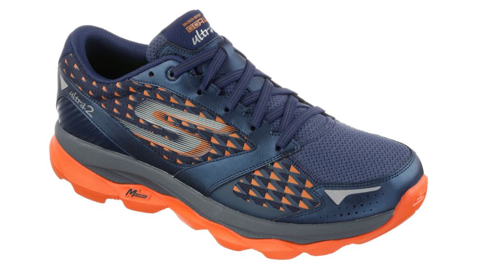 Skechers GOrun Ultra 2 Trail Running Shoe - Men's-Navy/Orange-Medium-8.5 US
