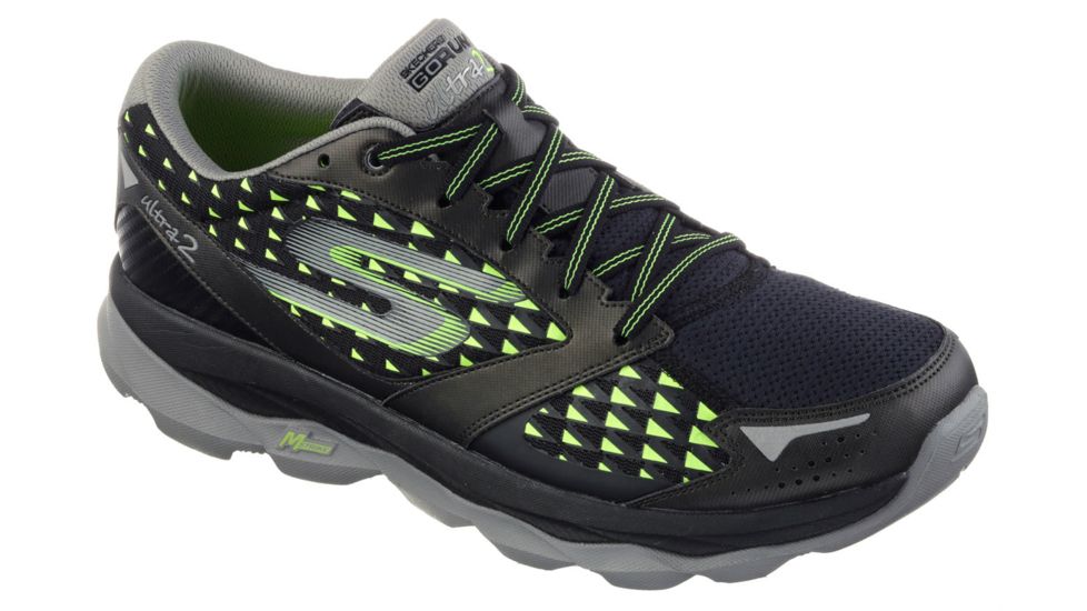Skechers GOrun Ultra 2 Trail Running Shoe - Mens-Black/Lime-Medium-10.5 US