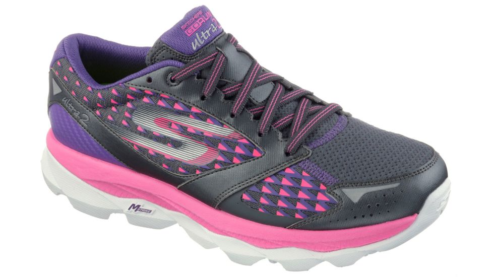 Skechers GOrun Ultra 2 Trail Running Shoe - Womens-Charcoal/Hot Pink-Medium-9.5 US
