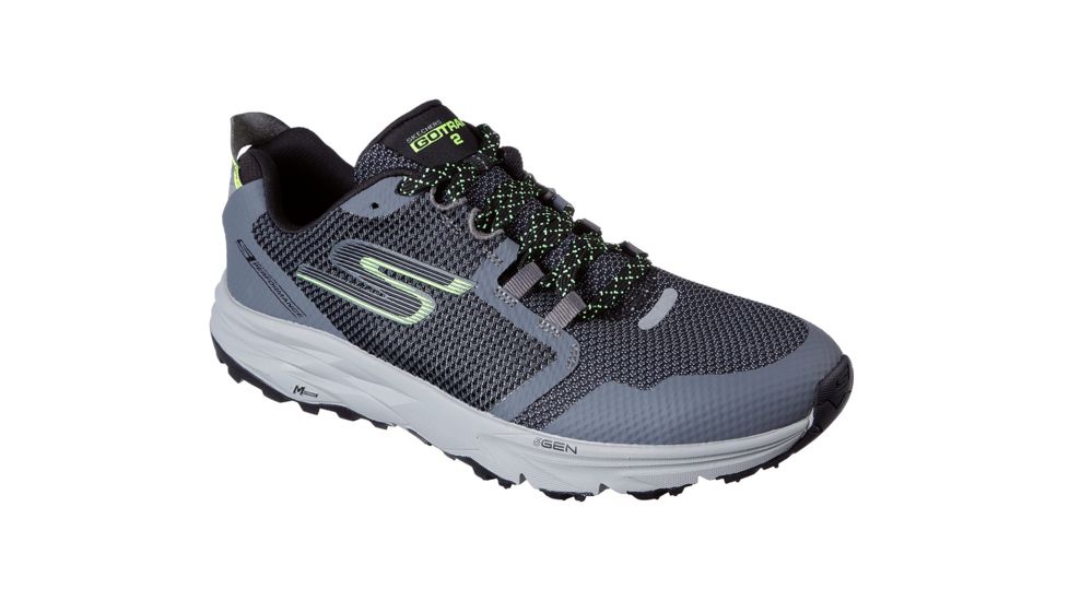 Skechers GOtrail 2 Men's Trail Running Shoes, Charcoal/Lime, 54120-CCLM