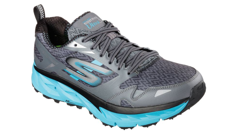 Skechers GOtrail Ultra 3 Trail Running Shoe - Men's-Charcoal/Blue-Medium-11.5