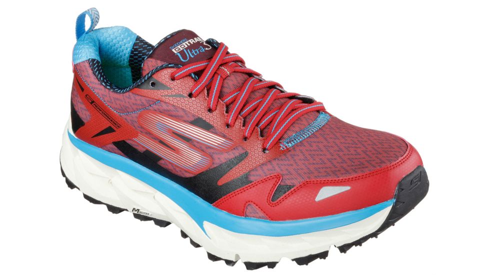 Skechers GOtrail Ultra 3 Trail Running Shoe - Men's-Red/Black-Medium-11.5