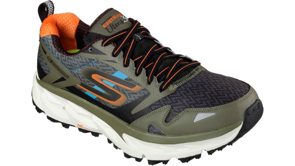 GOtrail Ultra 3 Trail Running Shoe - Mens-Olive/Orange-Medium-11.5