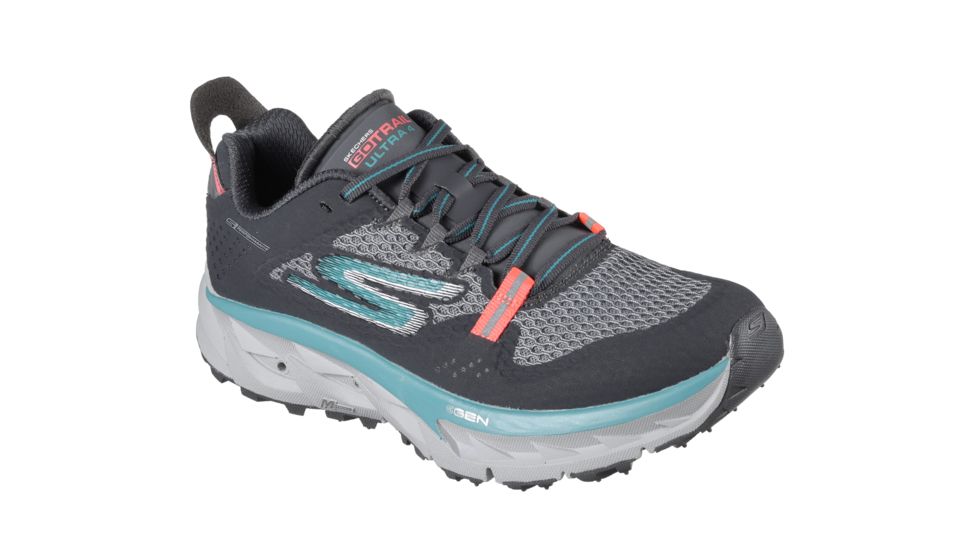 Skechers GoTrail Ultra 4 Trail Running Shoe - Women's-Charcoal/Teal-Medium-6