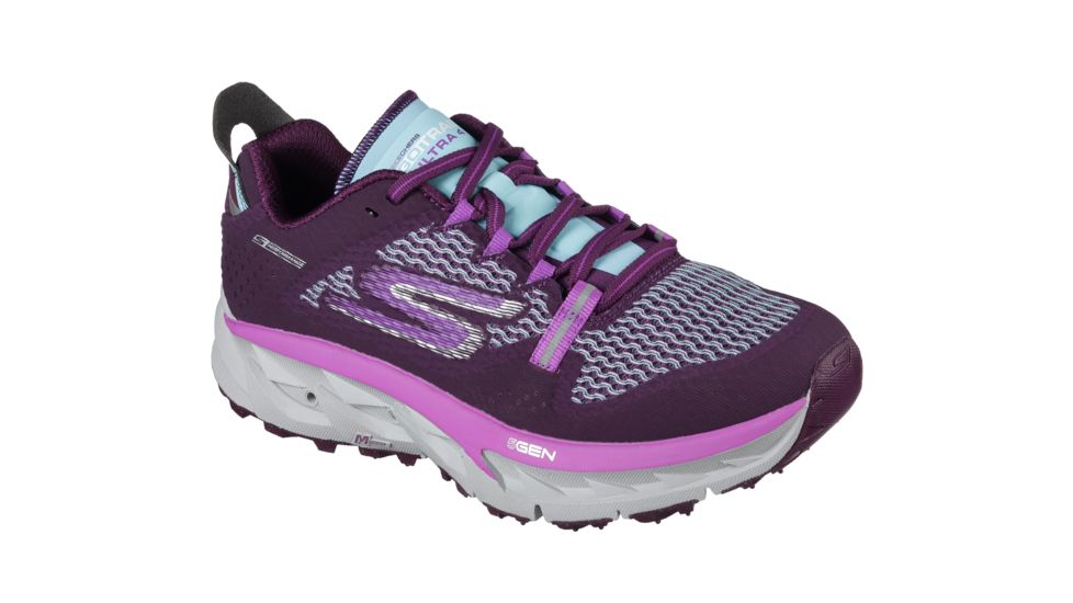 Skechers GoTrail Ultra 4 Trail Running Shoe - Women's-Purple/Aqua-Medium-7.5