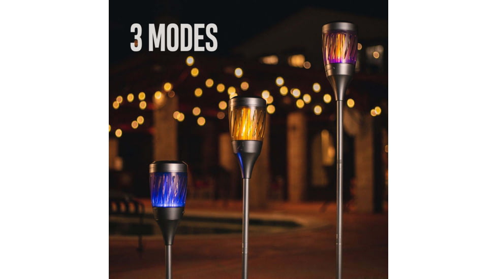 SKEETER HAWK Solar Torch Zapper w/ Flickering Flame, Grey, SKE-ZAP-1008