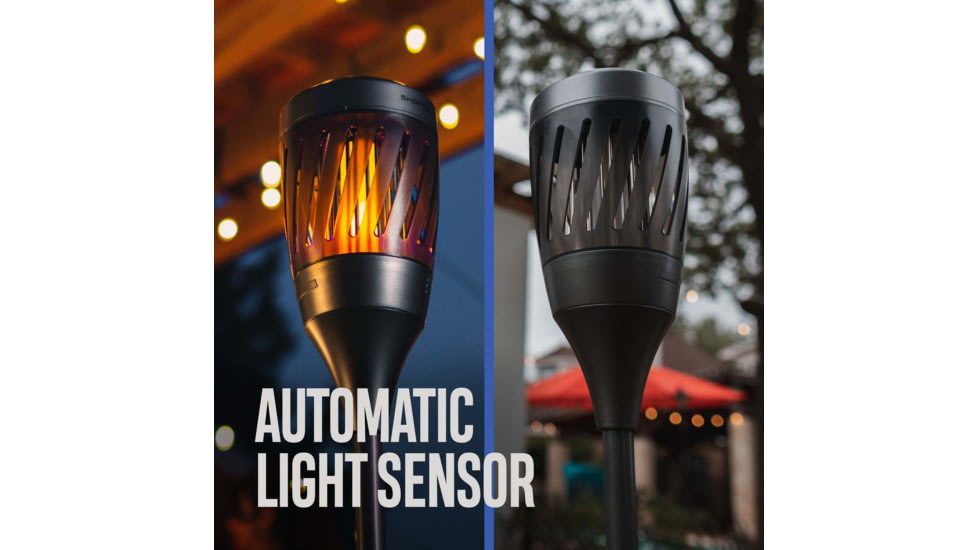 SKEETER HAWK Solar Torch Zapper w/ Flickering Flame, Grey, SKE-ZAP-1008