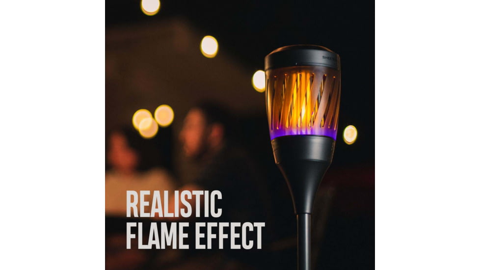 SKEETER HAWK Solar Torch Zapper w/ Flickering Flame, Grey, SKE-ZAP-1008