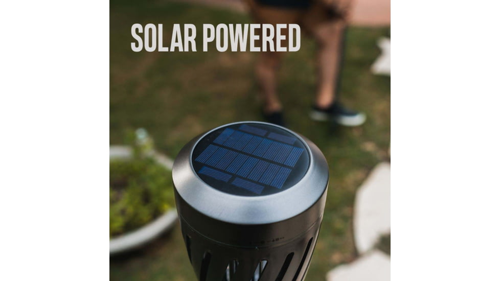 SKEETER HAWK Solar Torch Zapper w/ Flickering Flame, Grey, SKE-ZAP-1008