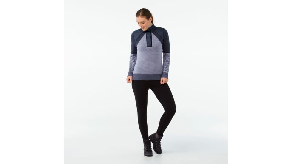 Smartwool Ski Ninja Pullover Sweater-Women's, Deep Navy Heather, Extra Small, SW000318108-XS
