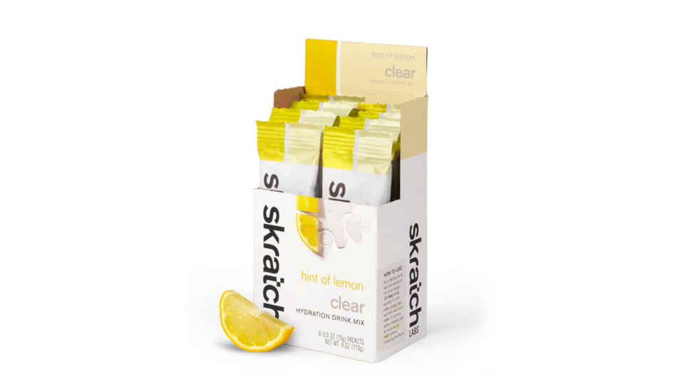 Skratch Labs Clear Hydration Drink Mix, Hint of Lemon, 15g Serving, 8 Pack Singles, CLR-LM-15g/8