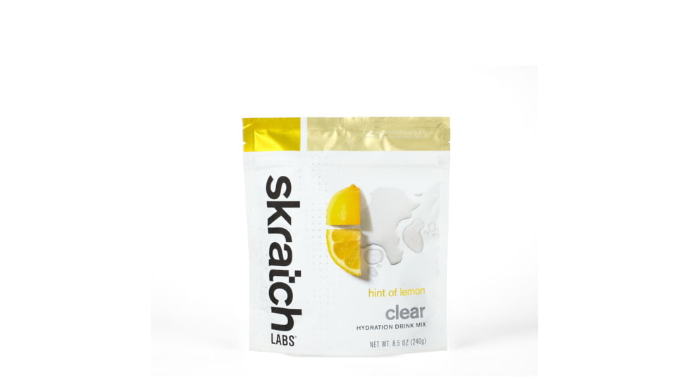 Skratch Labs Clear Hydration Drink Mix, Hint of Lemon, 240g, 16 Serving Bag, CLR-LM-240g
