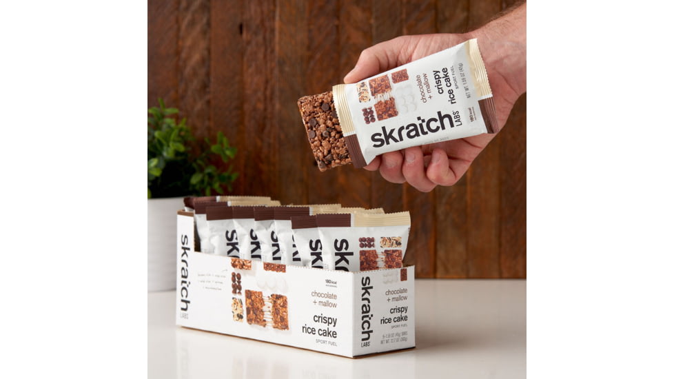 Skratch Labs Crispy Rice Cake Sport Fuel, Chocolate + Mallow, 45g Bar, 8 Pack Singles, CRC-CH-45g/8