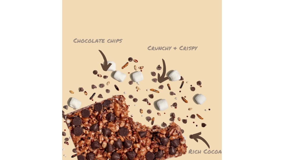 Skratch Labs Crispy Rice Cake Sport Fuel, Chocolate + Mallow, 45g Bar, 8 Pack Singles, CRC-CH-45g/8