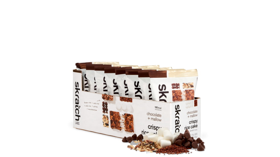 Skratch Labs Crispy Rice Cake Sport Fuel, Chocolate + Mallow, 45g Bar, 8 Pack Singles, CRC-CH-45g/8