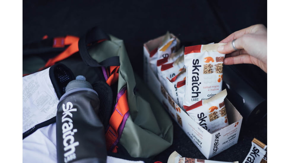 Skratch Labs Crispy Rice Cake Sport Fuel, Salted Maple + Mallow, 45g Bar, 8 Pack Singles, CRC-MP-45g/8