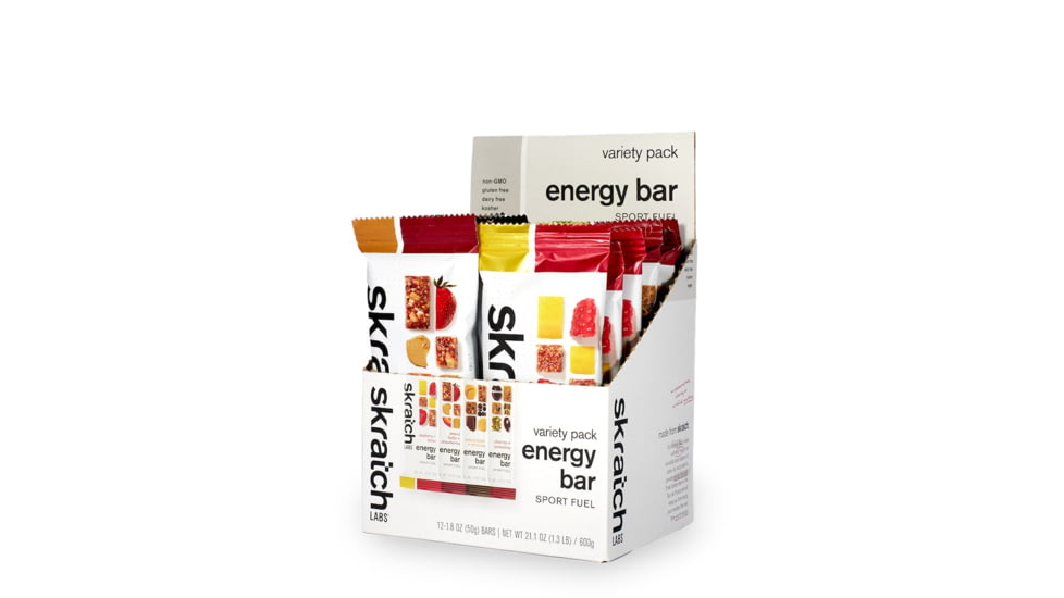 Skratch Labs Energy Bar Sport Fuel, Variety Pack, 50g Bar, 12 Pack Singles, EBF-VAR-50g/12