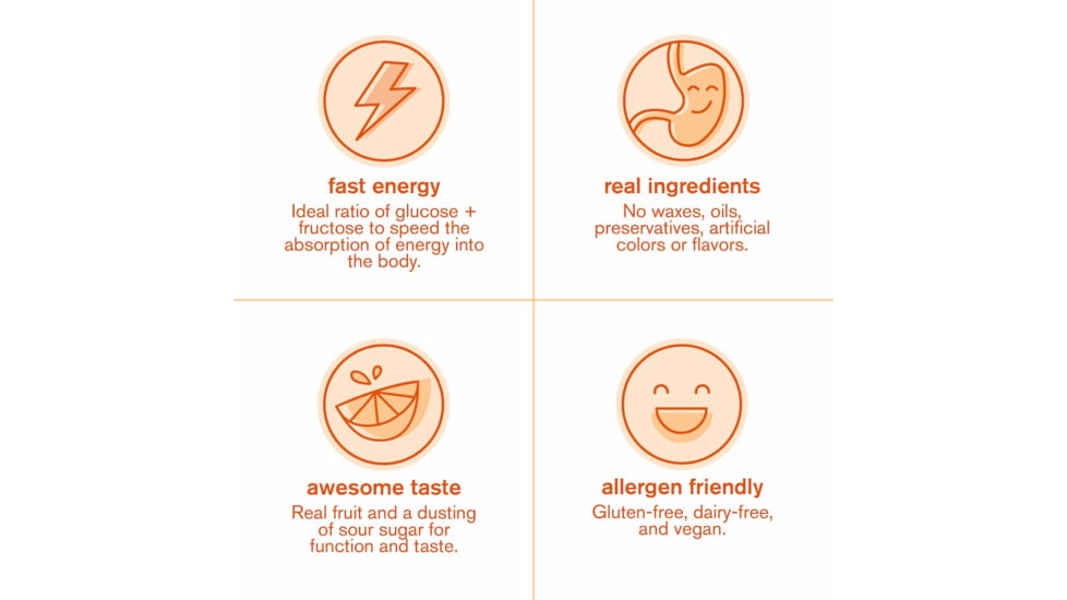 Skratch Labs Energy Chews Sport Fuel, Orange, 50g Seving, 10 Pack Singles, ECS-OR-50g/10