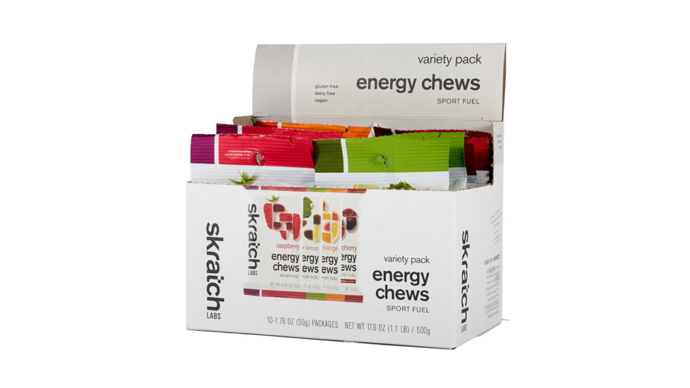Skratch Labs Energy Chews Sport Fuel, Variety, 50g Seving, 10 Pack Singles, ECS-VAR-50g/10