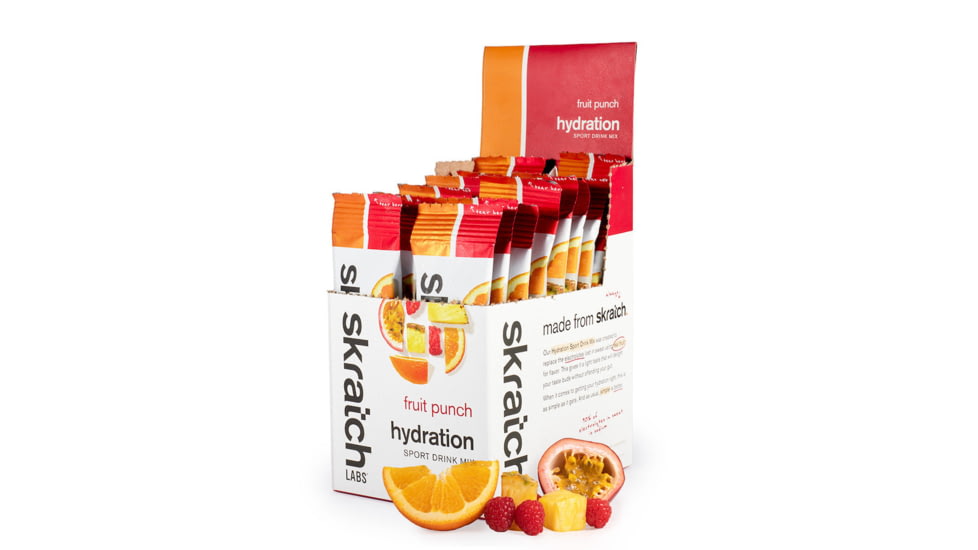 Skratch Labs Hydration Sports Drink Mix, Fruit Punch, 440g, 20 Pack Singles, SDM-FP-22g/20