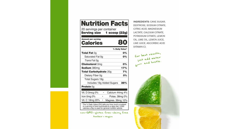 Skratch Labs Hydration Sports Drink Mix, Lemons + Limes, 440g, 20 Pack Singles, SDM-LL-22g/20