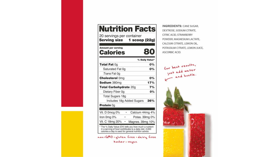 Skratch Labs Hydration Sports Drink Mix, Strawberry Lemonade, 440g, 20 Pack Singles, SDM-SL-22g/20