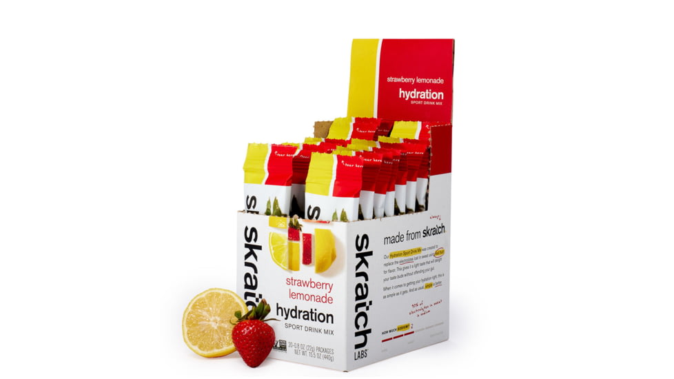 Skratch Labs Hydration Sports Drink Mix, Strawberry Lemonade, 440g, 20 Pack Singles, SDM-SL-22g/20