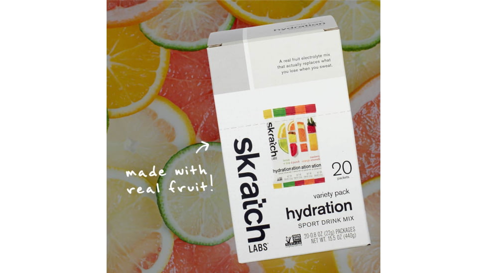 Skratch Labs Hydration Sports Drink Mix, Variety Pack, 440g, 20 Pack Singles, SDM-VAR-22g/20