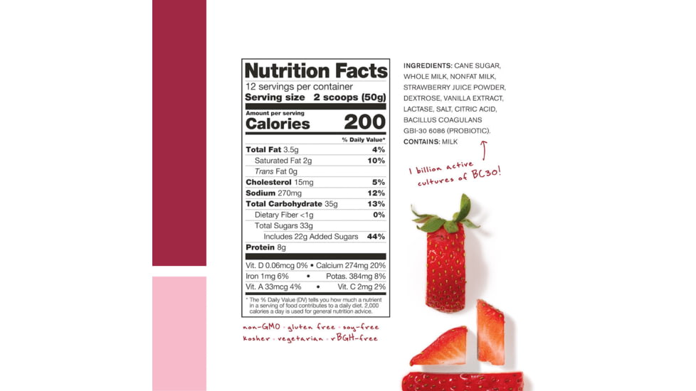 Skratch Labs Recovery Sport Drink Mix, Strawberries + Cream, 600g, 12 Serving Bag, RDM-SB-600g