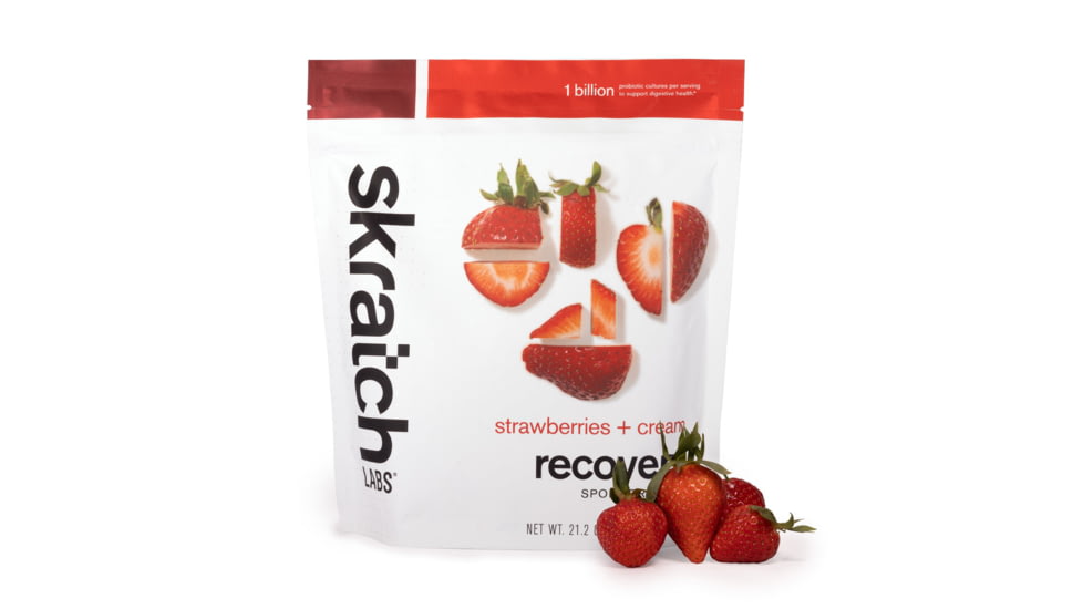 Skratch Labs Recovery Sport Drink Mix, Strawberries + Cream, 600g, 12 Serving Bag, RDM-SB-600g