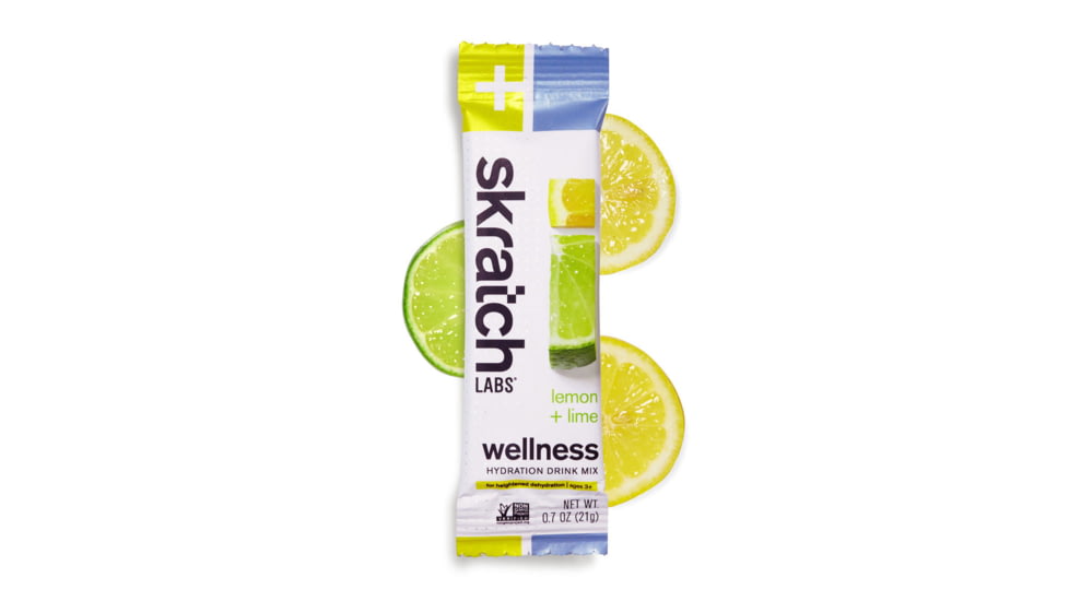 Skratch Labs Wellness Hydration Drink Mix, Lemon + Lime, 21g Serving, 8 Pack Singles, WDM-LL-21g/8