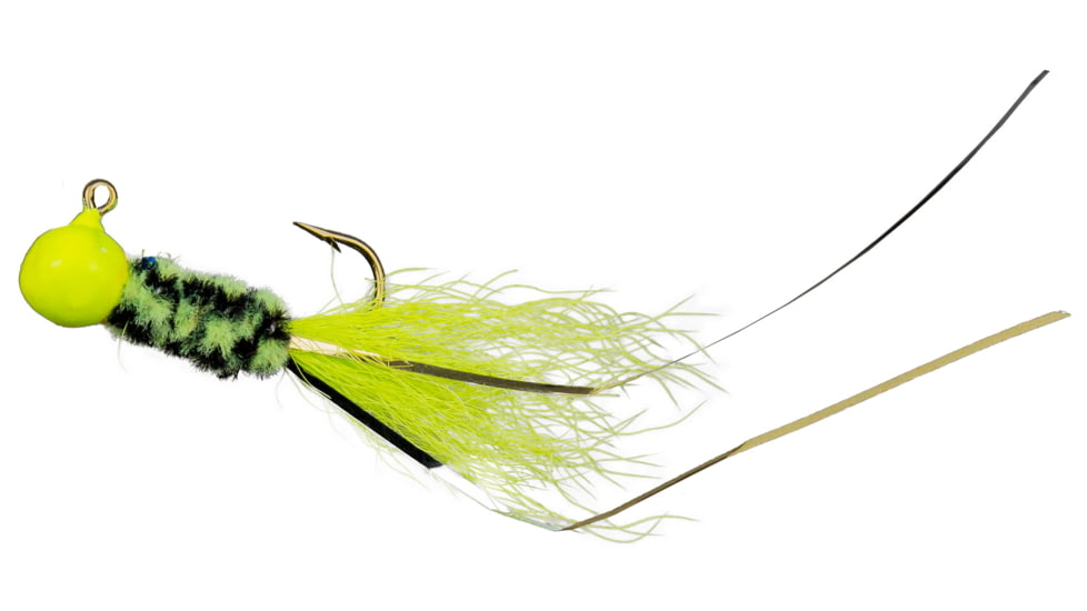 Slater's Jigs Double Trouble Jig, 1/32 oz, #6 Hook, Chartreuse/Black/Chartreuse/Chartreuse, D8488T-32